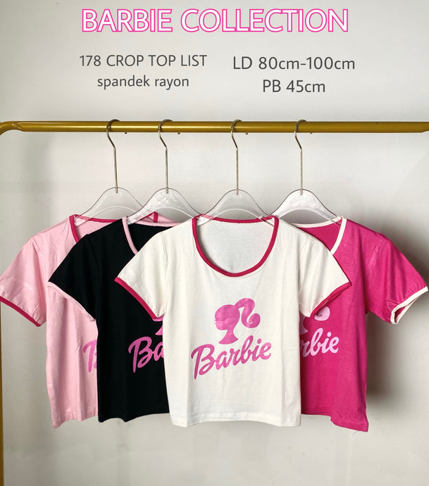 178 Barbie list Crop Top