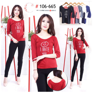 I hate you long sleeves top 106-665
